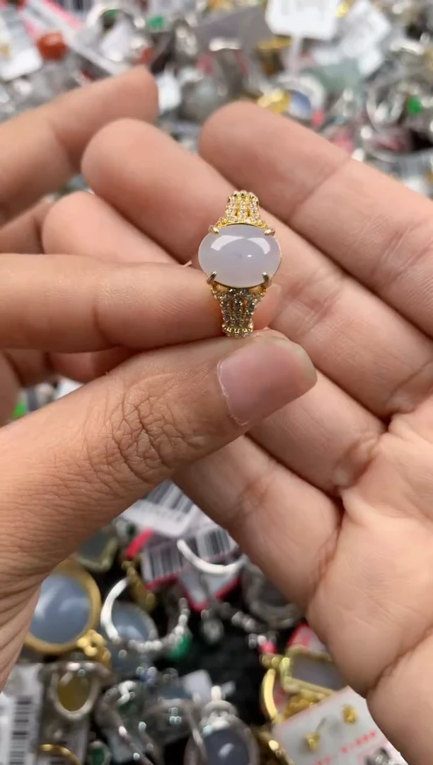 银S925镶嵌戒指翡翠888----5