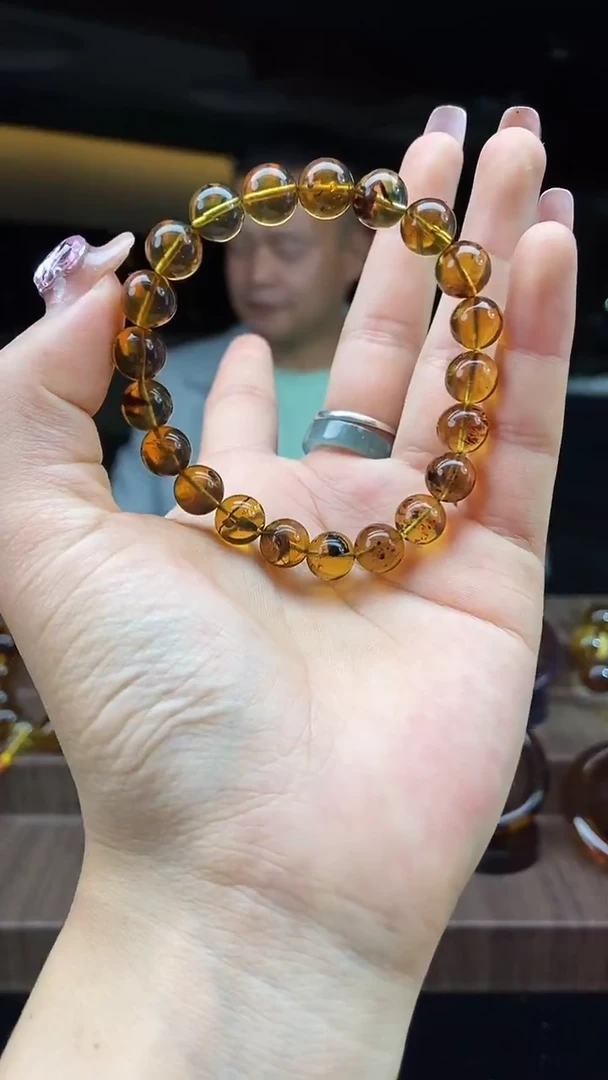 琥珀颈饰未镶嵌缅甸琥珀手串HZ517