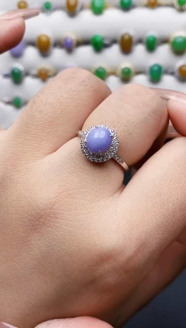 银S925镶嵌戒指翡翠0132