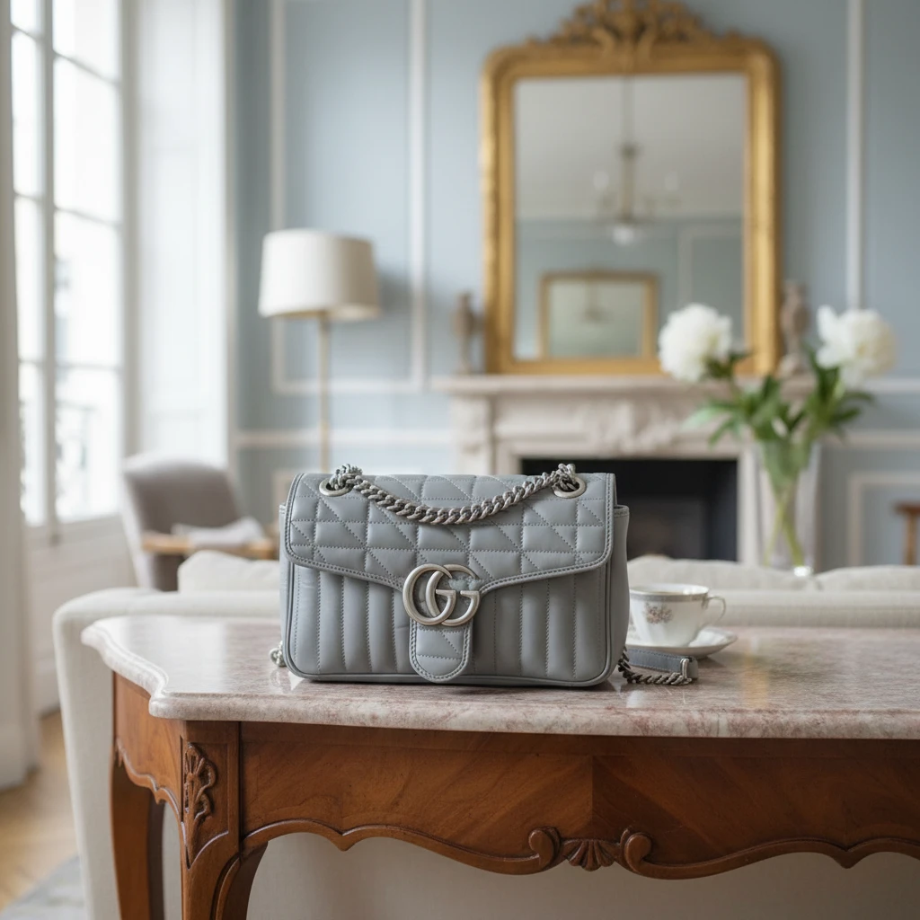 95新 GUCCI/古驰   大象灰马蒙单肩包  1837 4209