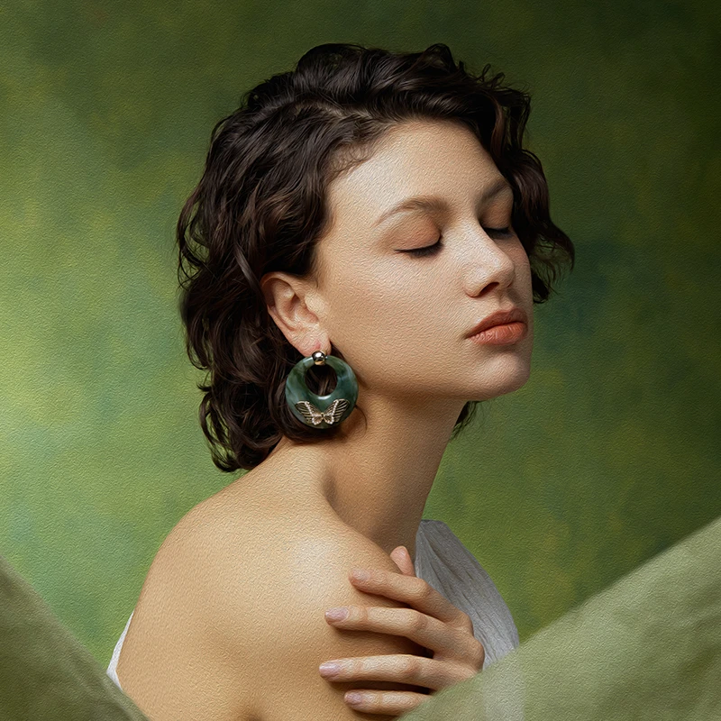 RiotLILY/艾特里里 非金属树脂耳饰 自由蝶变系列耳环夸张艺术感