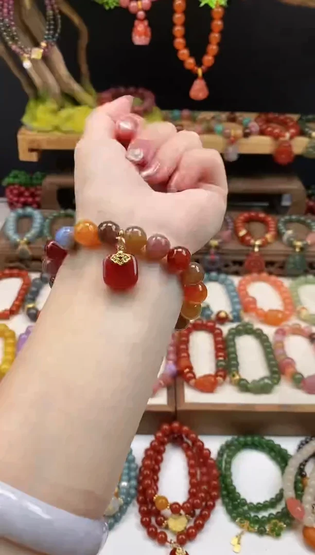 未镶嵌玛瑙手饰多宝无事牌10mm