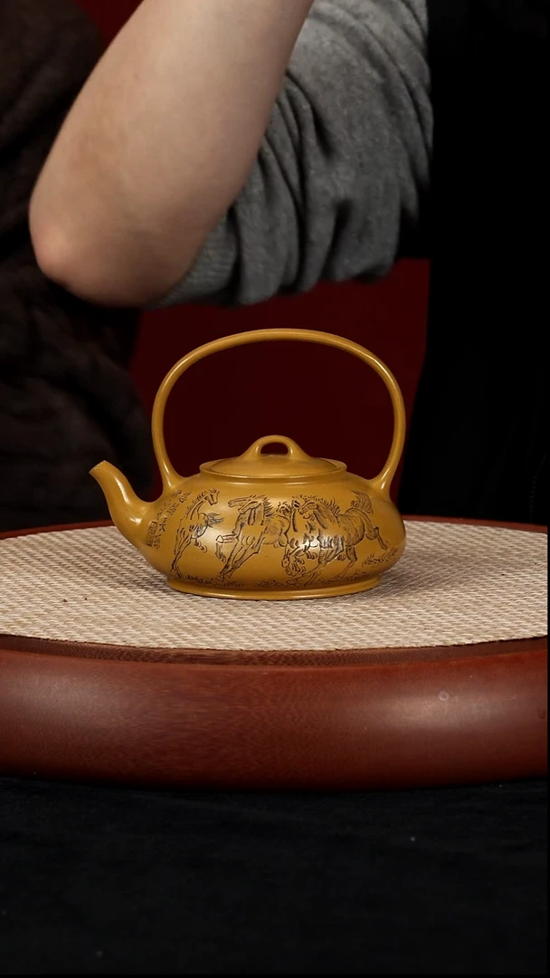 茶壶紫砂【k061】提梁宜兴紫砂QYJ