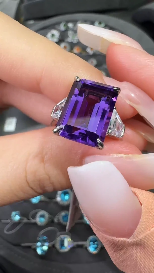 银S925镶嵌戒指水晶【七天鉴赏期】