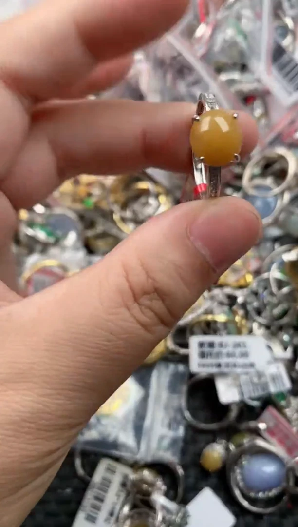 银S925镶嵌戒指翡翠444   8