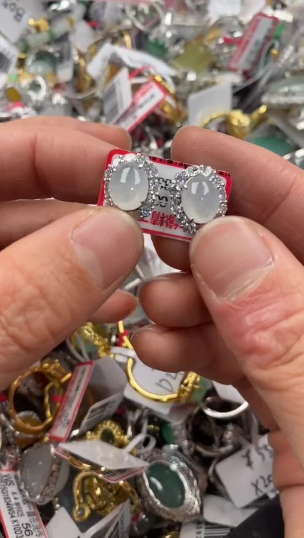 银S925镶嵌戒指翡翠444   2