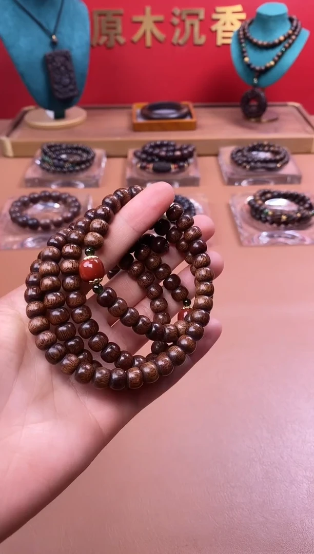 【闪购商品】沉香手串P沉水玉化富森红土6*8*108颗