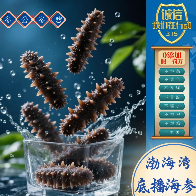 【顺丰冷链】鲜食海参即食海参渤海湾底播参大连辽刺参源头工厂直营