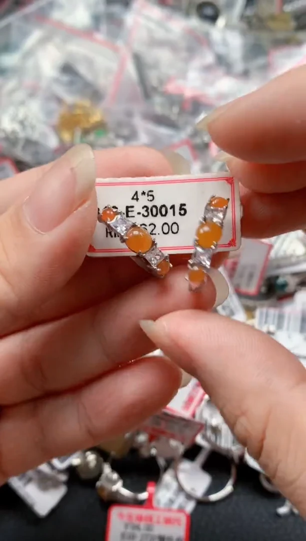 银S925镶嵌戒指翡翠天然A货缅甸翡翠