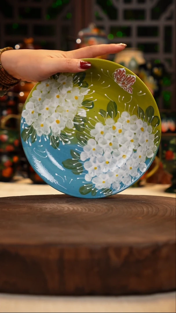 油画   手绘釉下彩微瑕