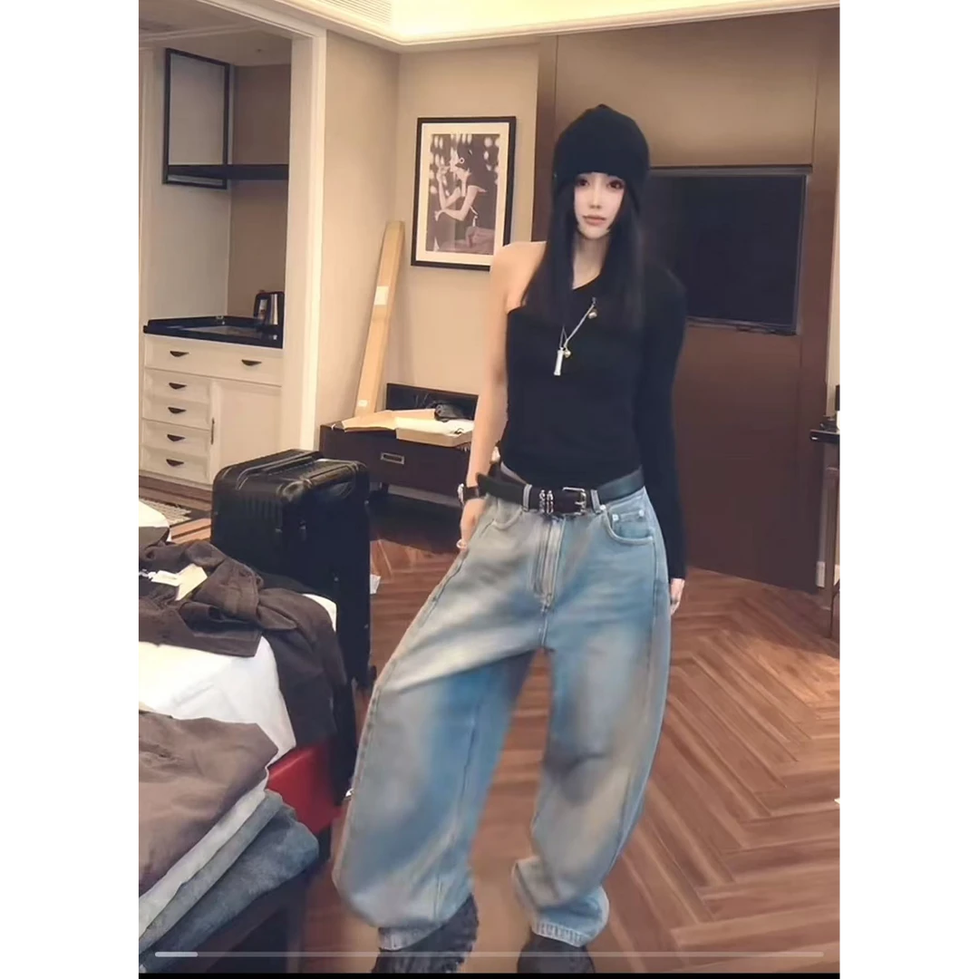 RUYIFASH阔腿牛仔裤