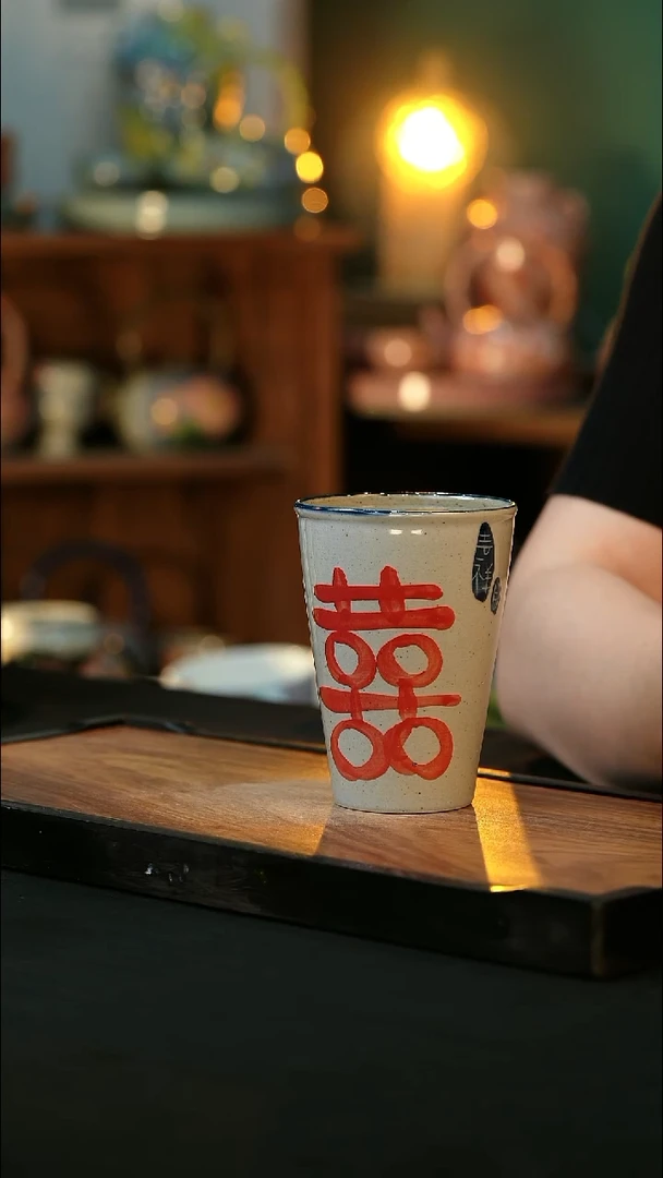 杯手绘心瓷陶瓷浮力