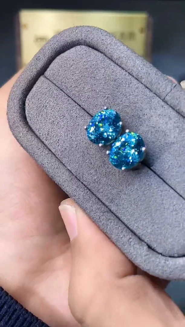 银S925镶嵌耳饰碧玺.....