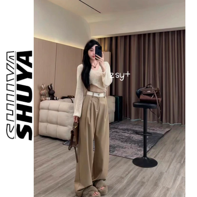 【张舒雅】你好会穿  重工定制贴标设计感西裤DY#24339