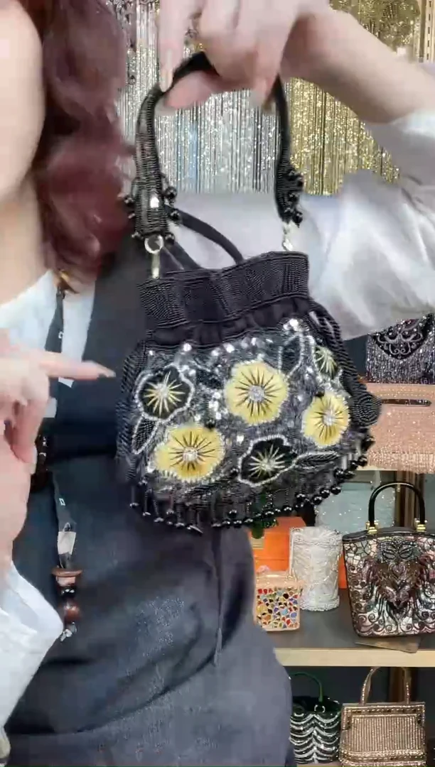 织物珠韵恒泽重工串珠手提包直播间女神专拍
