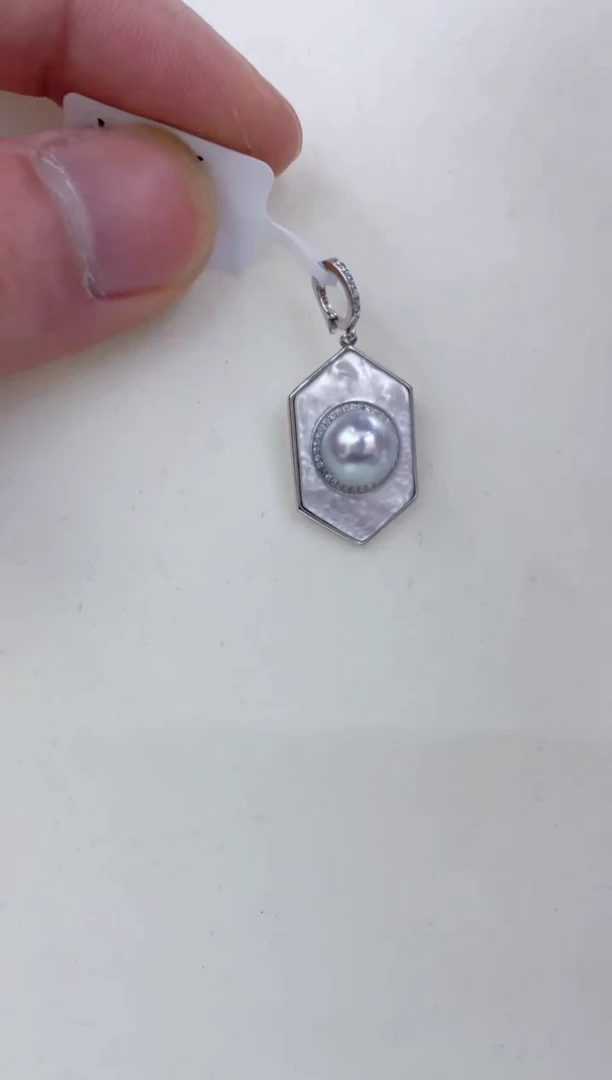 颈饰银S925镶嵌海水珍珠