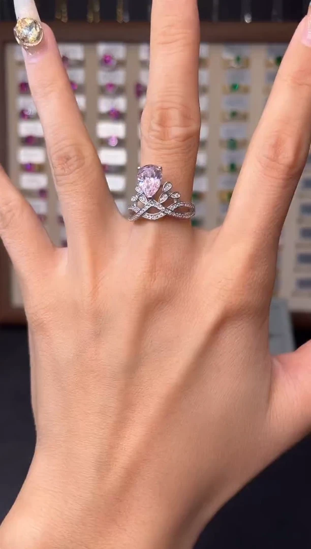 绿柱石（摩根石）戒指银S925镶嵌1111