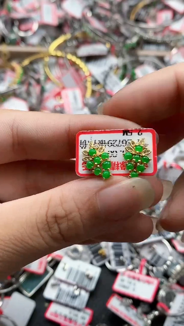 银S925镶嵌戒指翡翠天然A货缅甸翡翠