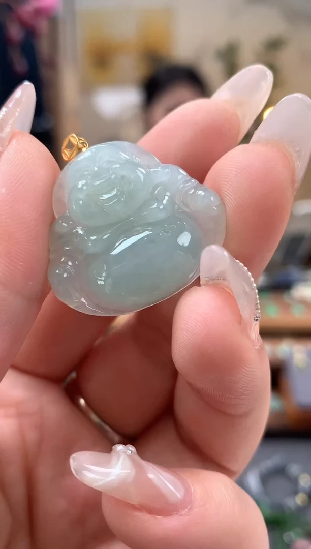 【闪购商品】翡翠吊坠(不含链)18K金镶嵌佛公