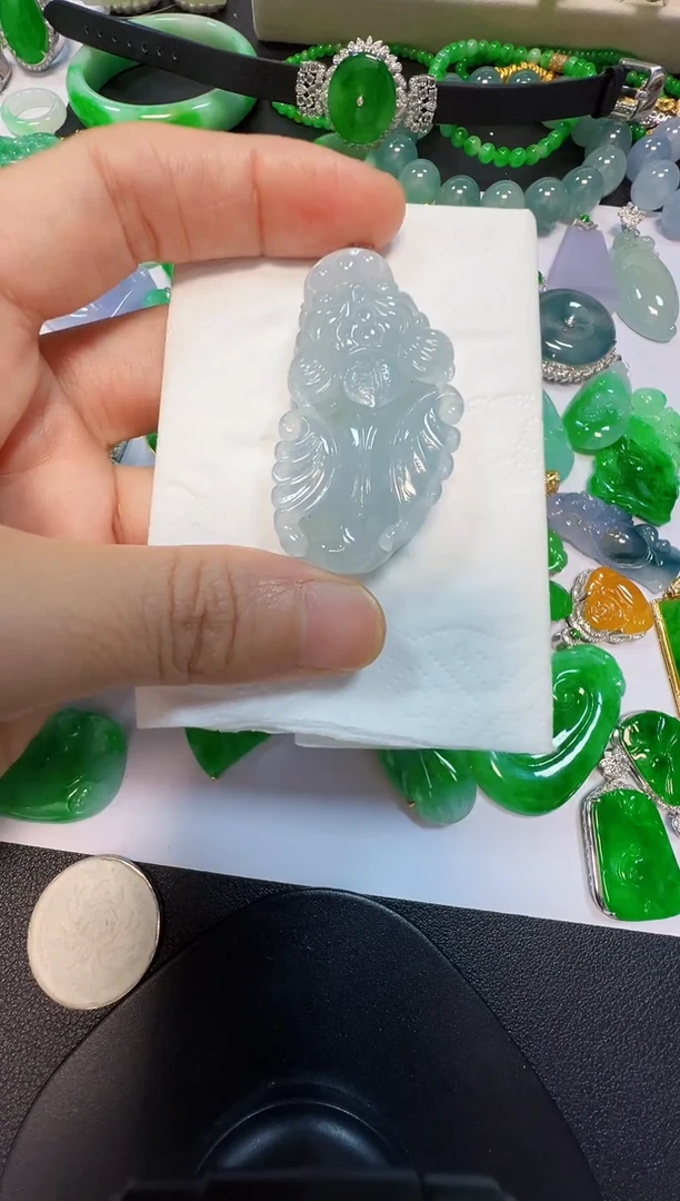 吊坠(不含链)18K金镶嵌翡翠2980