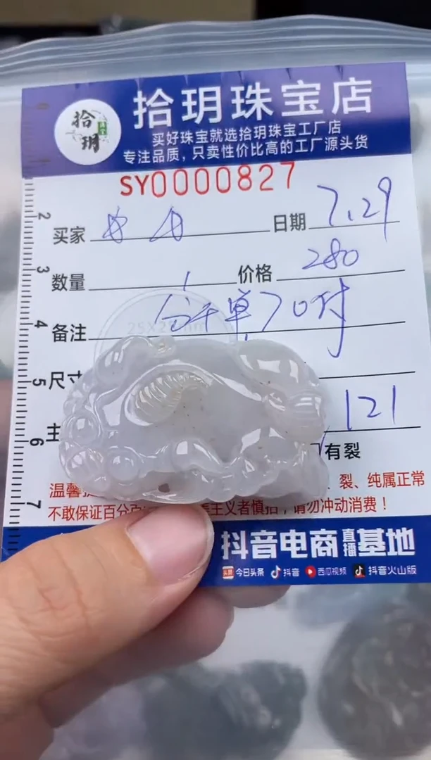 翡翠未镶嵌颈饰?***?翡翠挂件貔貅827