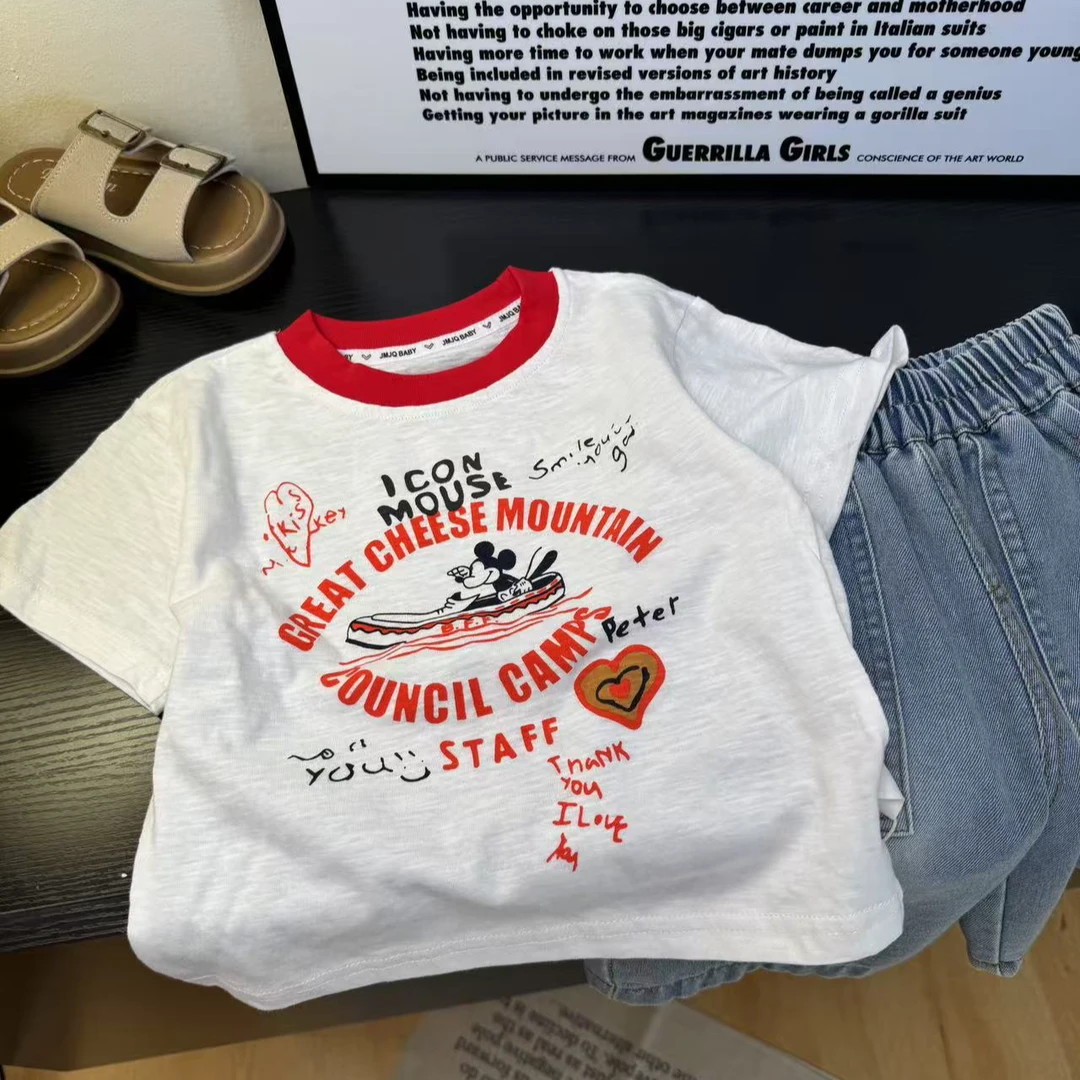 【JMJQ 25175】夏季新款儿童印花休闲圆领百搭中小童短袖