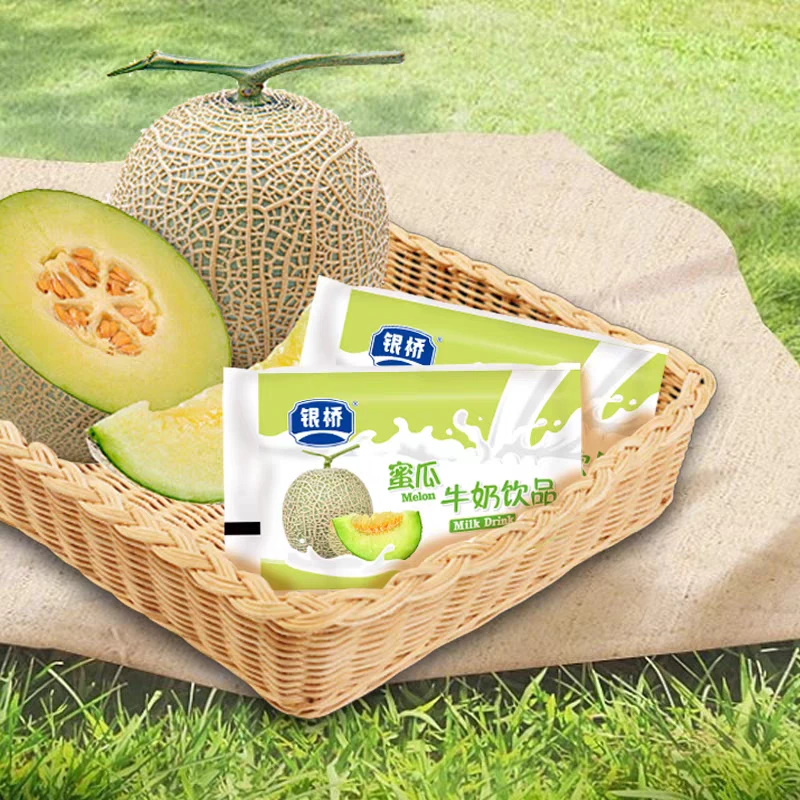 银桥蜜瓜牛奶饮品小时候喝的含乳饮料饮品200ml*16袋袋装早餐必备营养奶