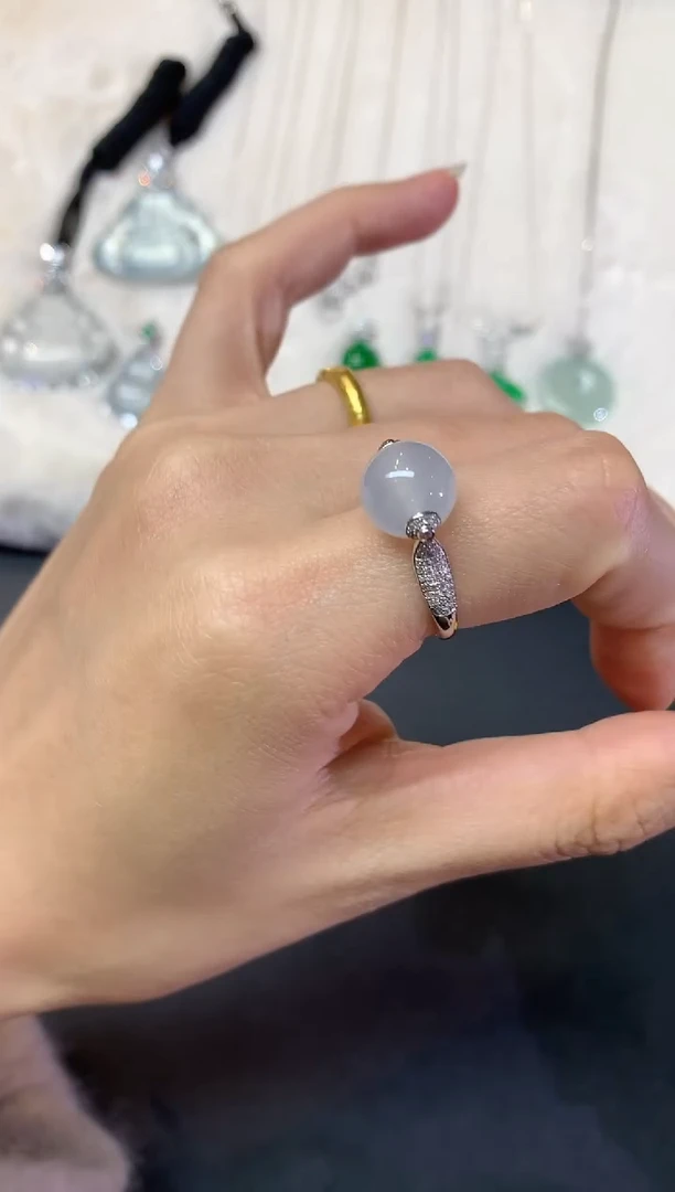 18K金镶嵌戒指翡翠W275|4980