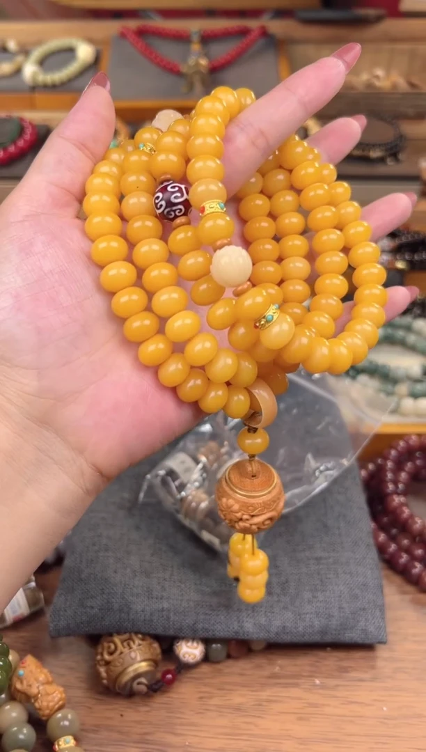 【闪购商品】菩提根/象牙果手串黄菩提香囊108颗+3香