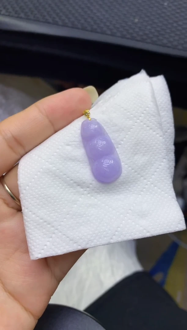 颈饰18K金镶嵌翡翠天然缅甸A货翡翠