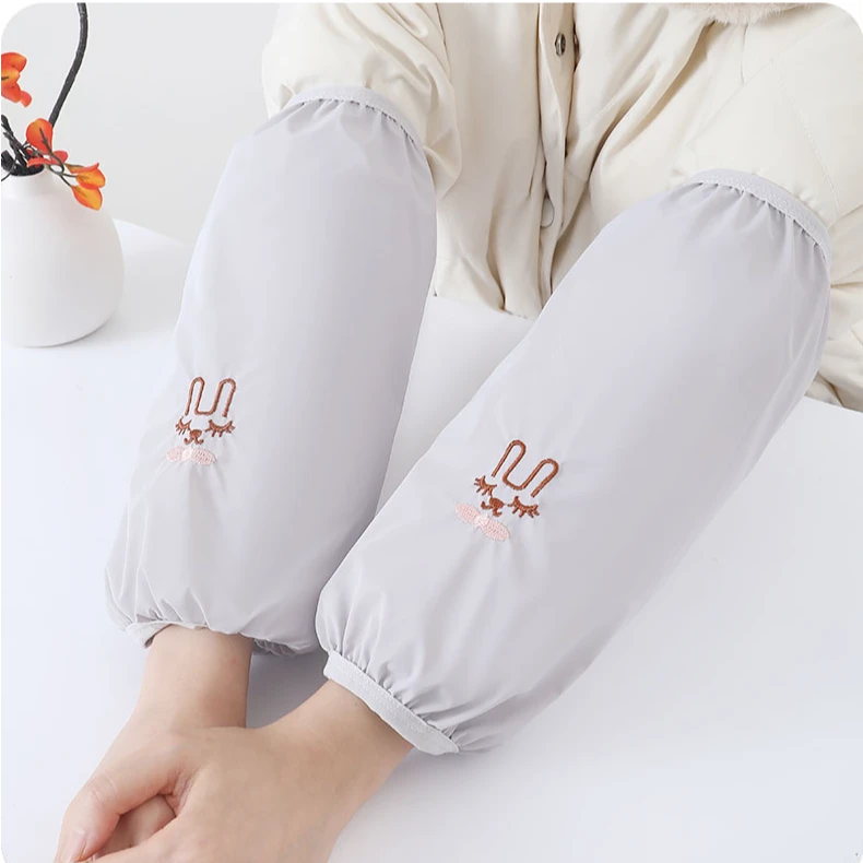 秋冬束口款防水防油防污防脏袖套羽绒服家务办公学习护袖长款套袖