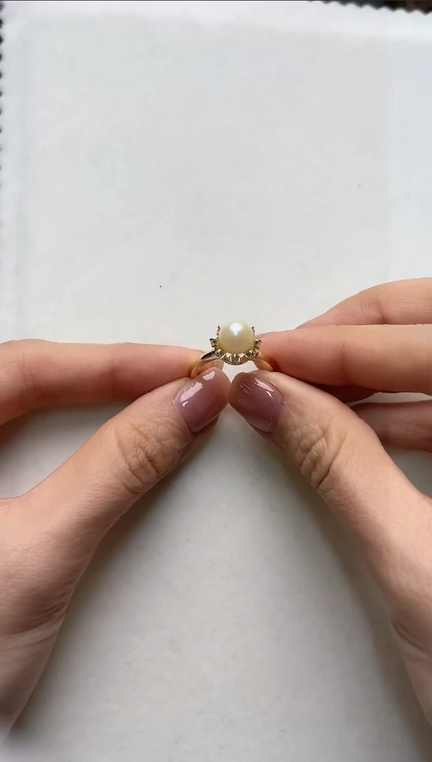 【闪购商品】海水珍珠戒指银S925镶嵌aj4116