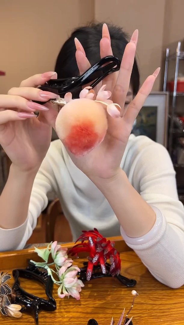 刺绣非遗绒花（发饰）