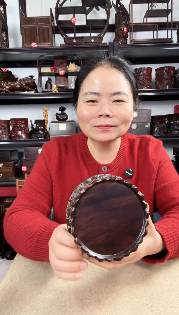 木双层莲花中号老李红木工艺品