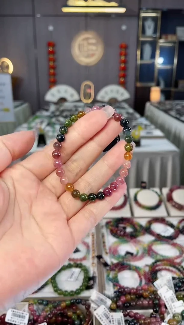 老矿碧玺单圈手串5mm+未镶嵌碧玺hon多样性发货一条