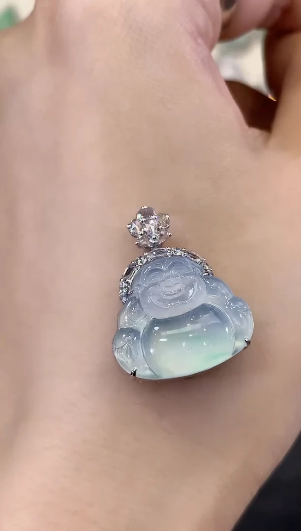 吊坠(不含链)18K金镶嵌翡翠B247