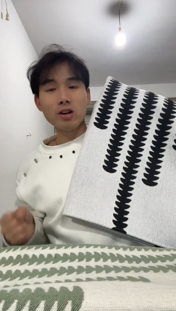 雪尼尔90*160  黑白麦穗