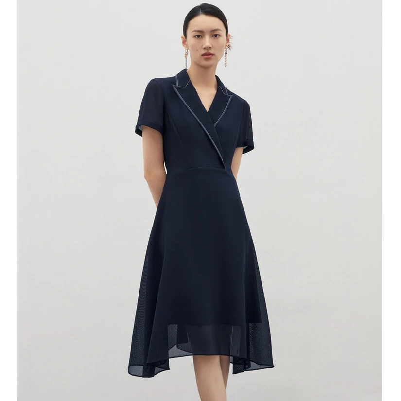 【晨粉专享价】奈蔻夏季时尚百搭气质西装裙女商务通勤百搭连衣裙