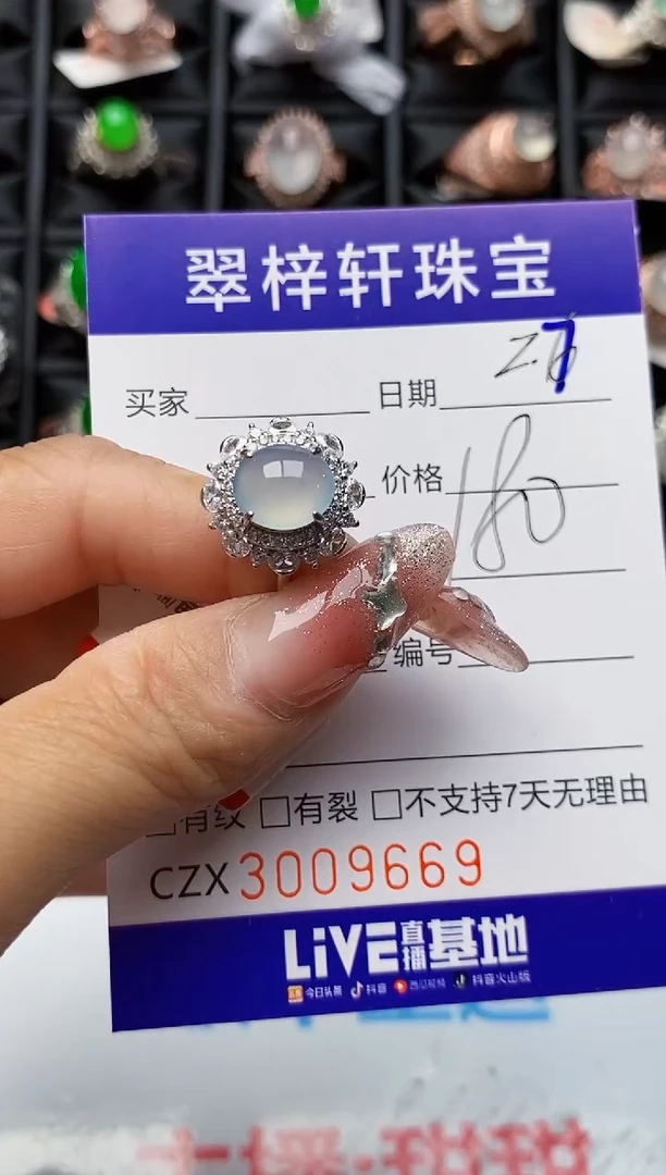 【闪购商品】翡翠戒指银S925镶嵌9669