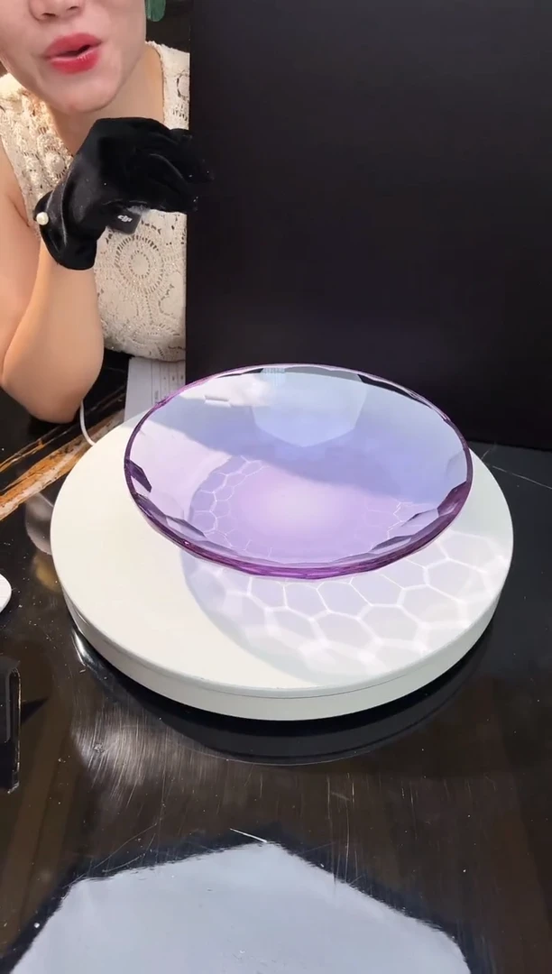 琉璃手工艺品AJ1111061紫色艺术琉璃果盘