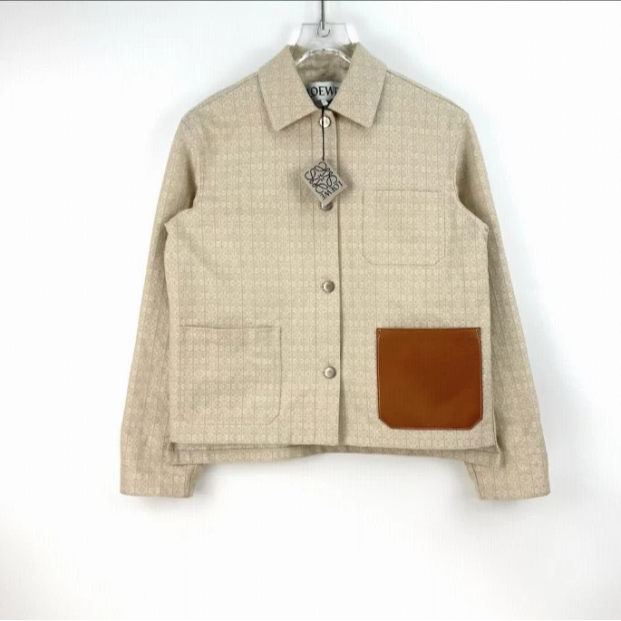 全新未使用 LOEWE/罗意威 满印牛皮革口袋长袖 /34