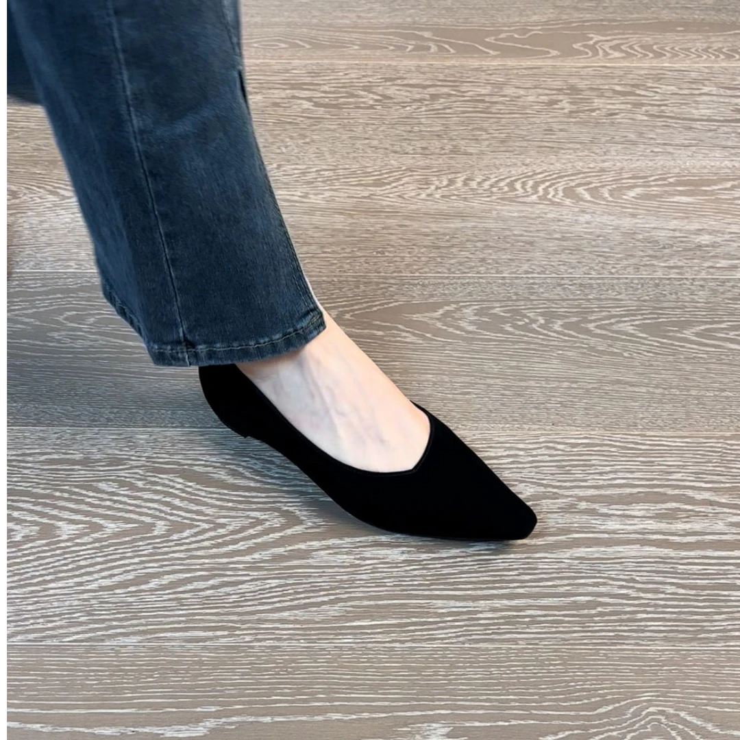 1CM头层羊翻内增高跟鞋浅口女士增高单鞋秋季春季舒适尖头通勤