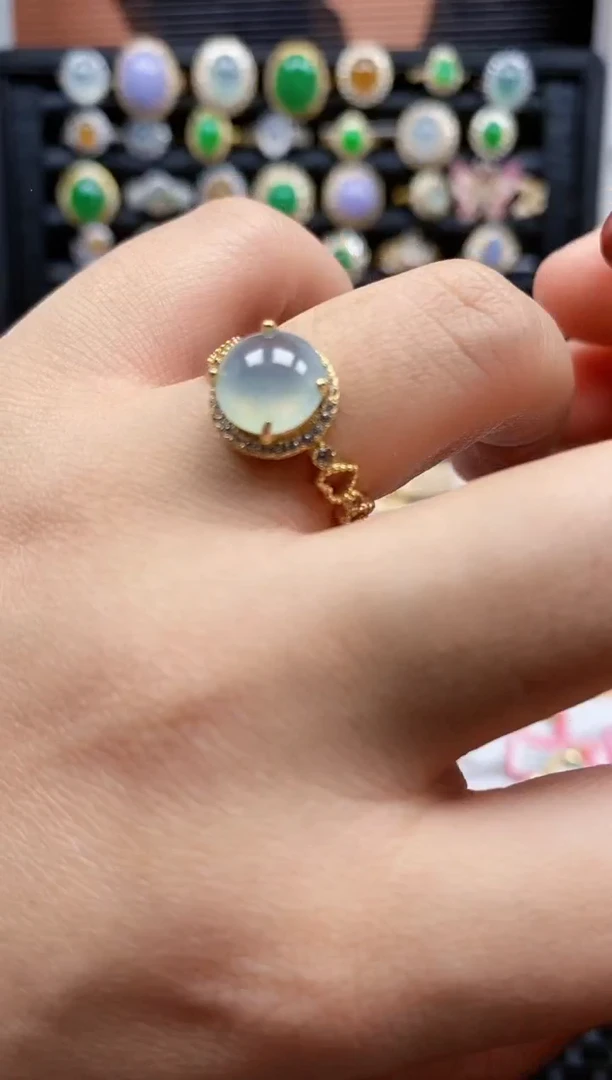 银S925镶嵌戒指翡翠255