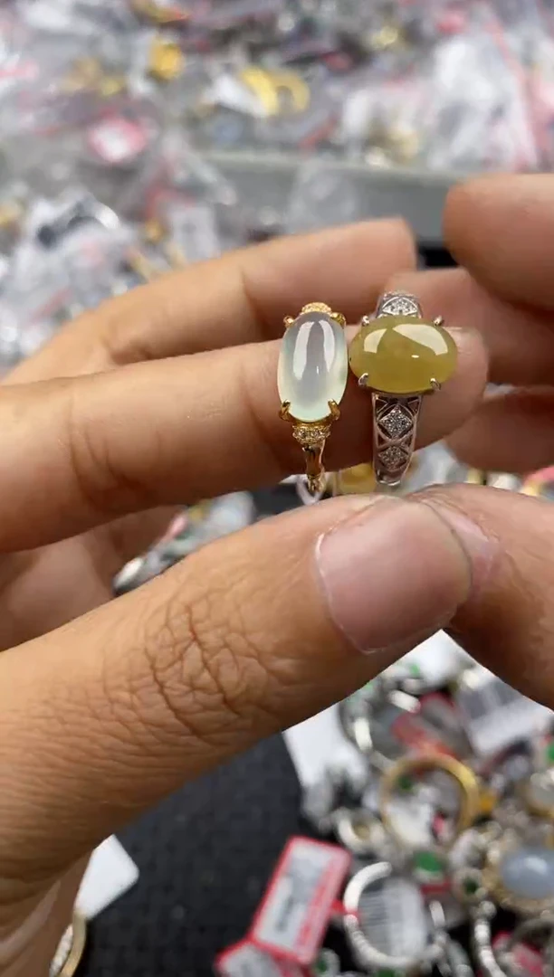 银S925镶嵌戒指翡翠15            5