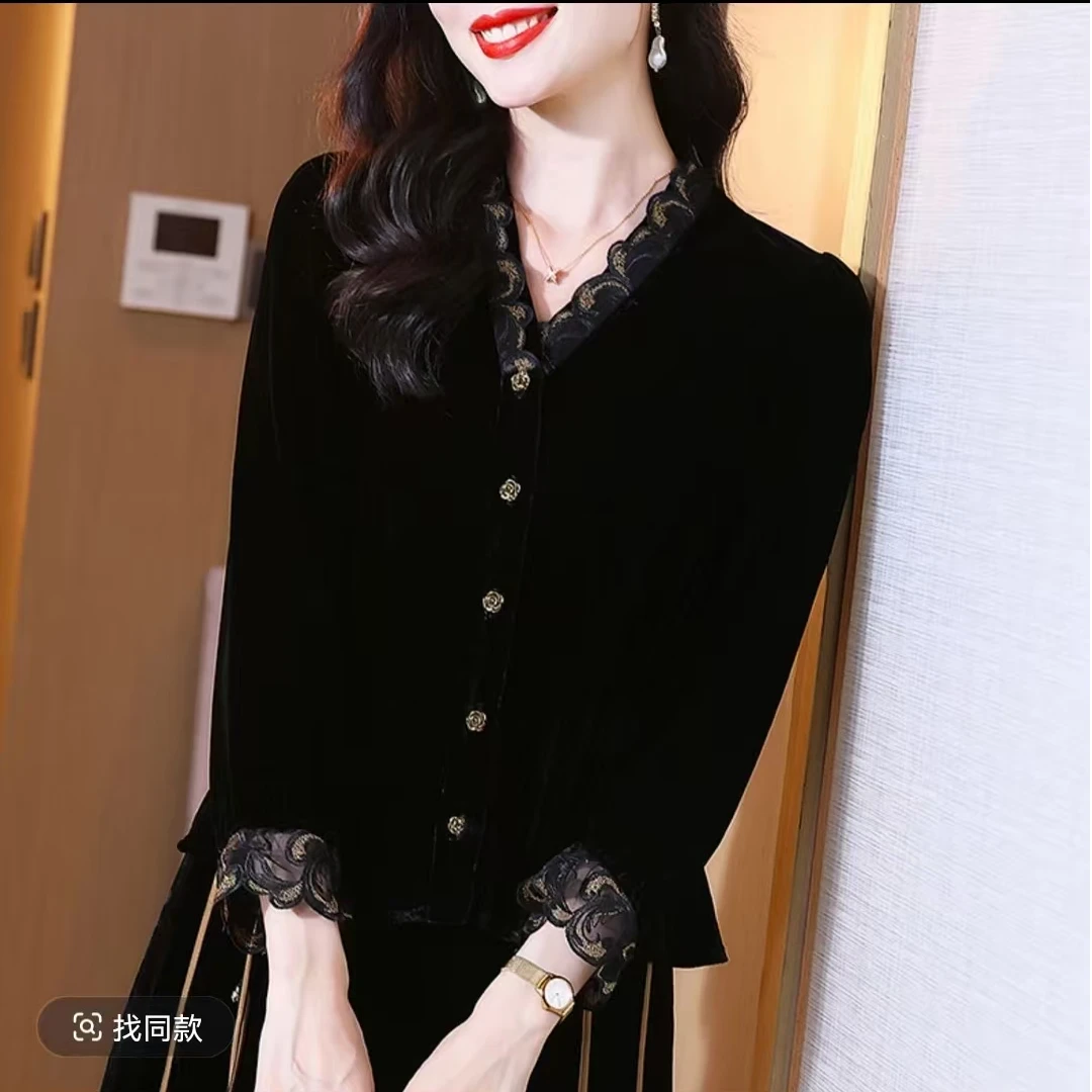 1751逐光上衣妈妈装高贵时尚气质新款妈妈装洋气