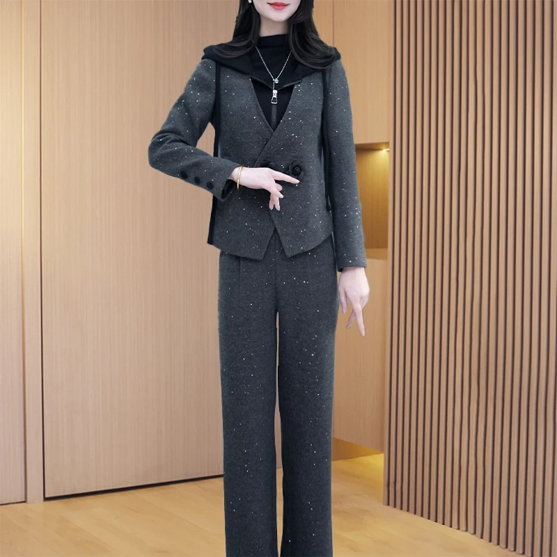 拉夏贝尔小香风时尚套装女2025年新款开春穿搭一整套高级感两件套