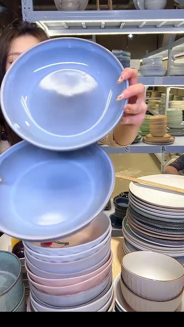 瓷135外贸尾货高温釉下彩陶瓷餐具默认微瑕