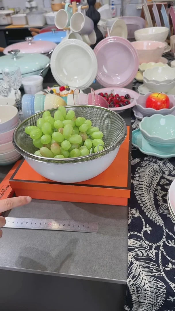 【闪购商品】瓷不锈钢料理盆+沥水篮24cm（2件套）