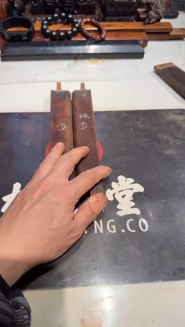 吃****油老红木蔷薇木老料40 1对