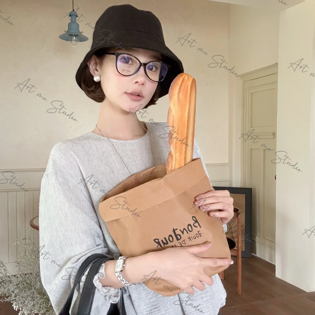 质朴麻感娃娃款小A摆微肉天菜两色圆领套头衫杂色上衣w1440l2